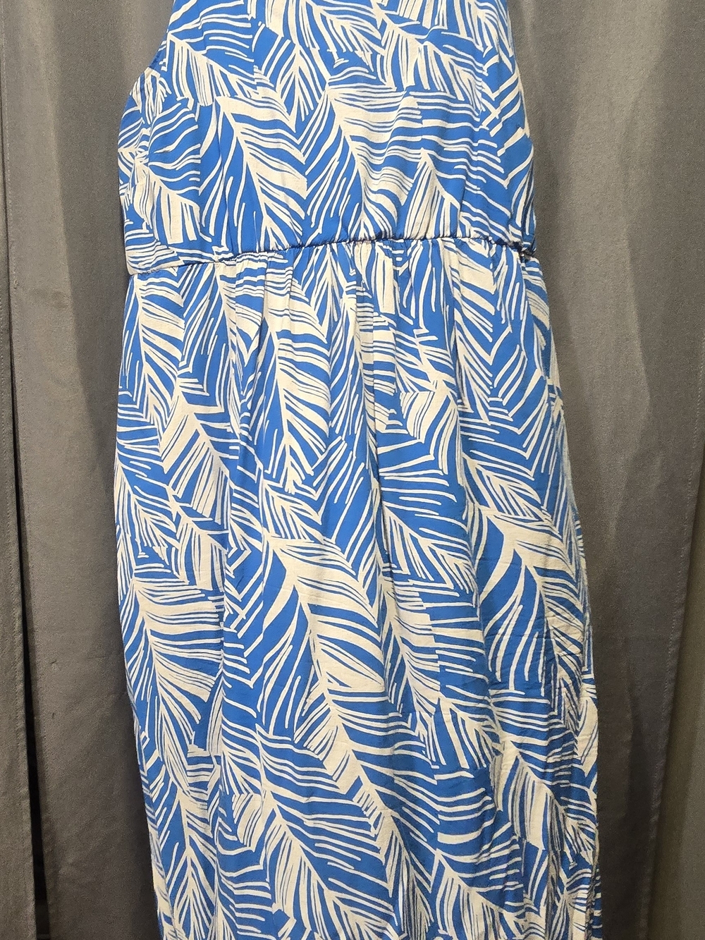 Blue and White Printed Sun Dress